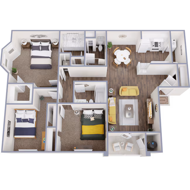 3 Beds • 2 Bath 02-2012 floor plan